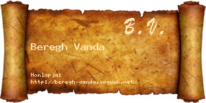 Beregh Vanda névjegykártya
